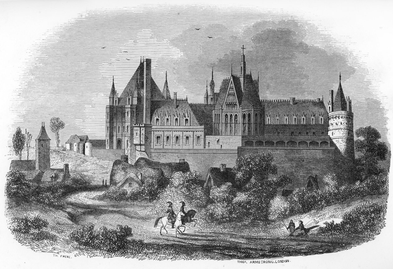 Pohled na hrad Gaillon v Normandii. 19. století (rytina z knihy "Mysteres des vieux chateaux de France" od Le Francois). od Unbekannter Künstler