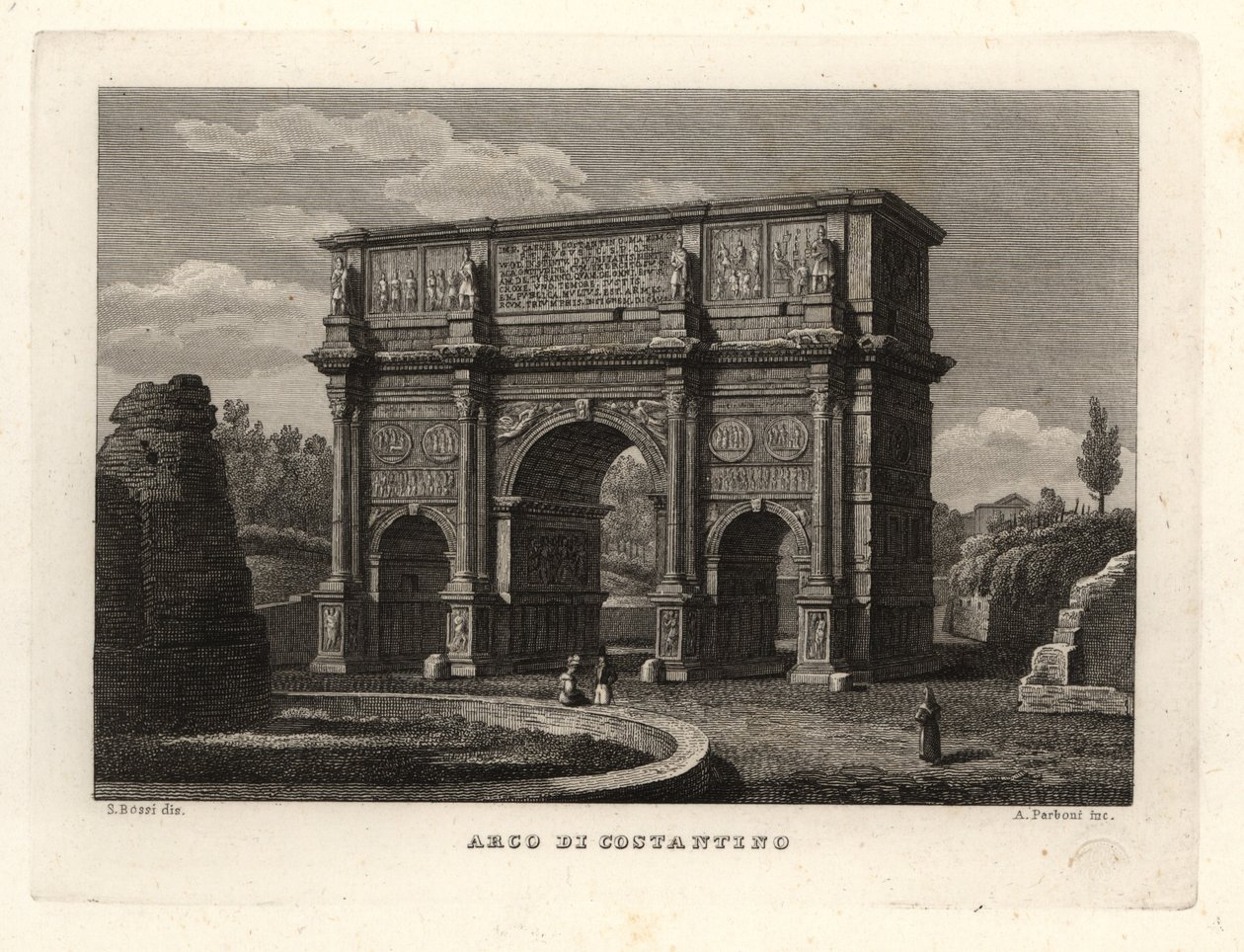 Pohled na Konstantinův oblouk, Arco di Costantino, Řím od Unbekannt
