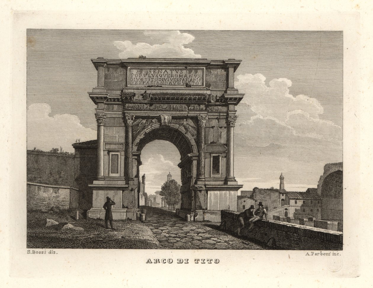 Pohled na Titův oblouk, Arco di Tito, Řím od Unbekannt