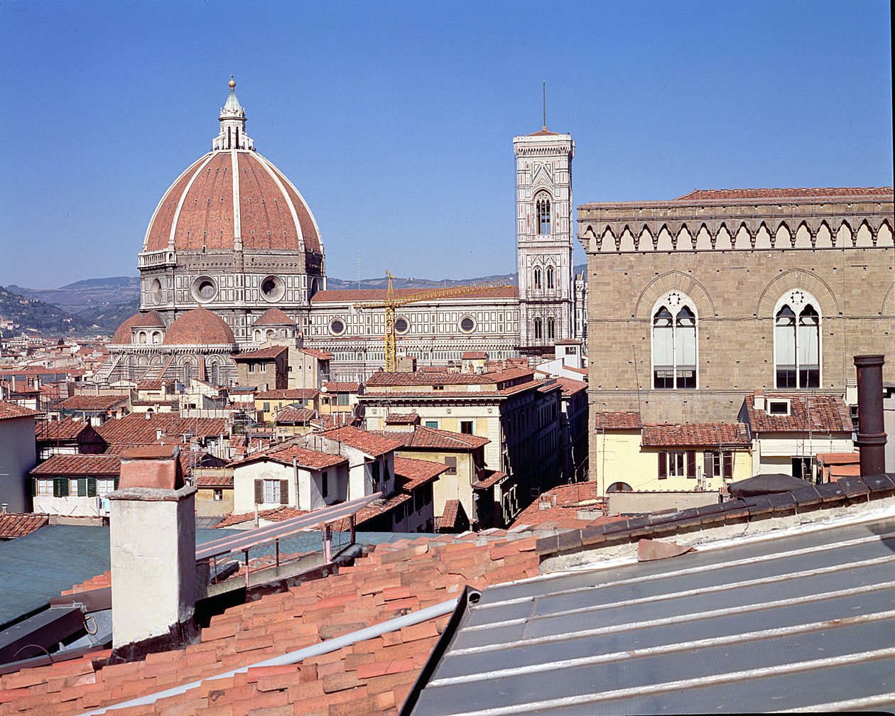 Pohled na katedrálu, Campanile a Orsanmichele (foto) od Unbekannt