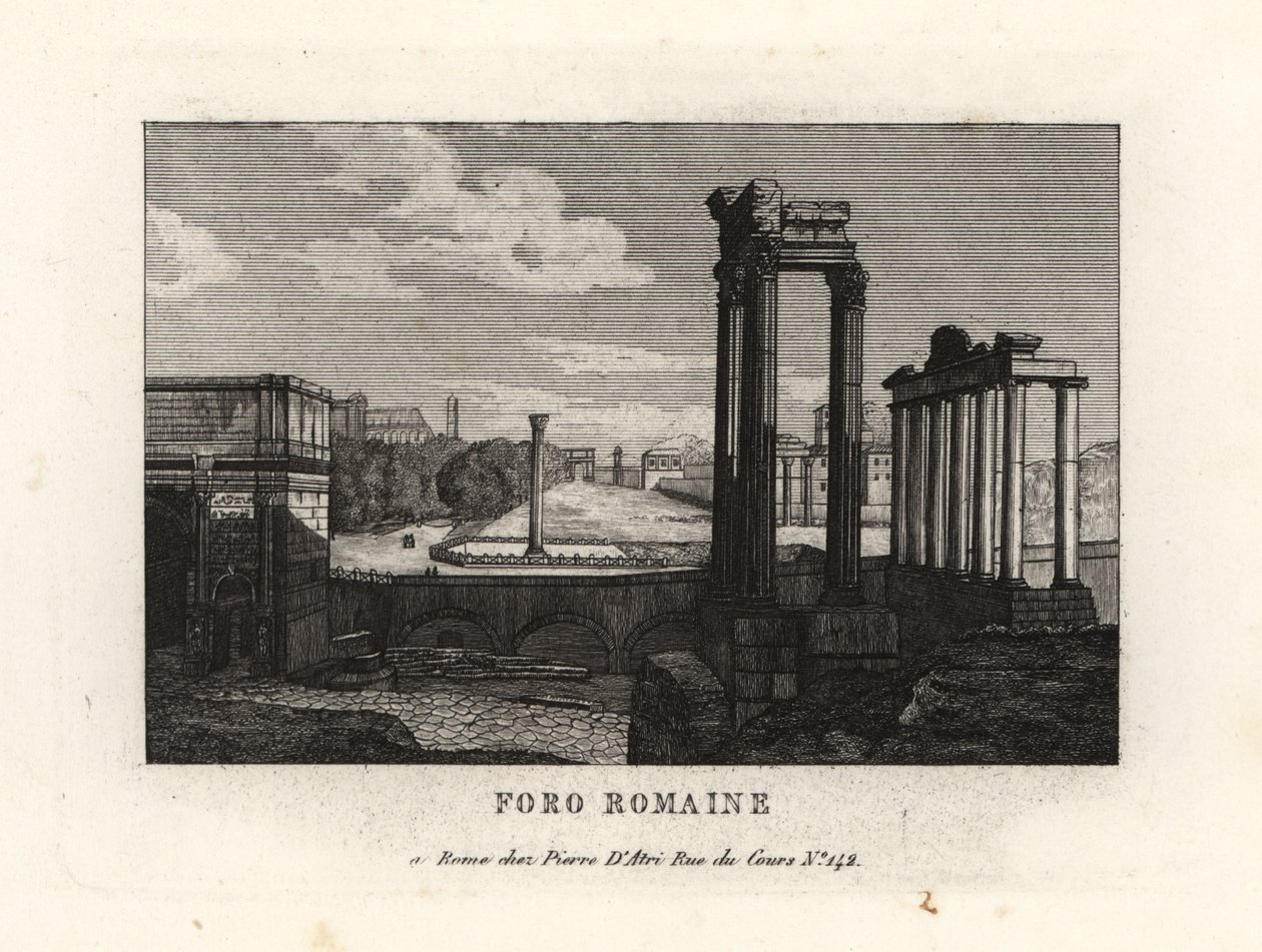 Pohled na Forum Romanum, Forum Romanum, Řím od Unbekannt
