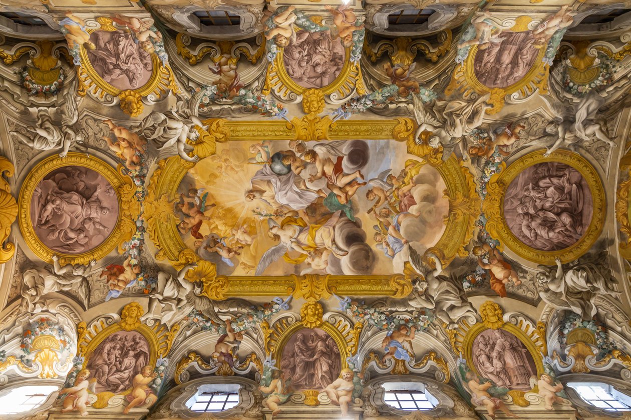 Pohled na strop, kostel Nunziatina, Todi, Umbria, Itálie (foto) od Unbekannter Künstler
