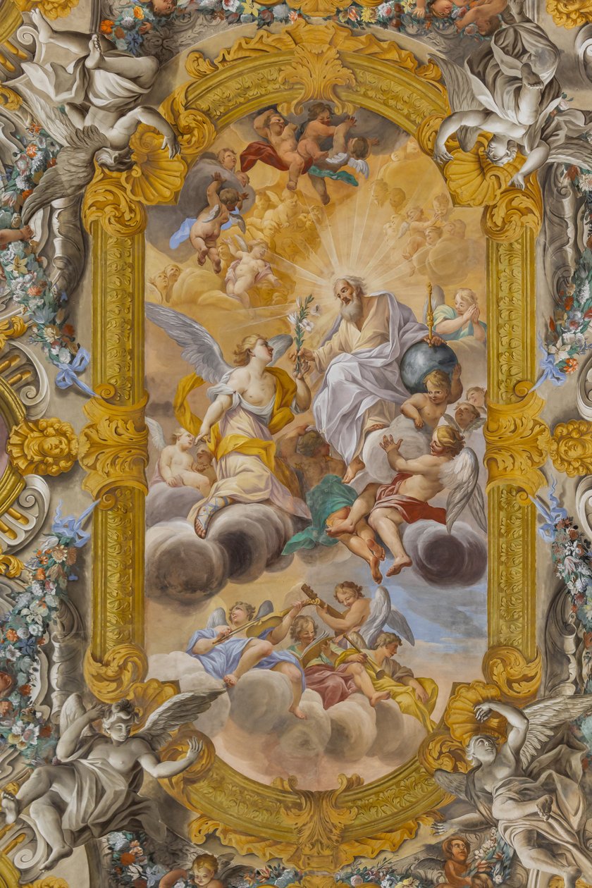Pohled na strop, kostel Nunziatina, Todi, Umbria, Itálie (foto) od Unbekannter Künstler