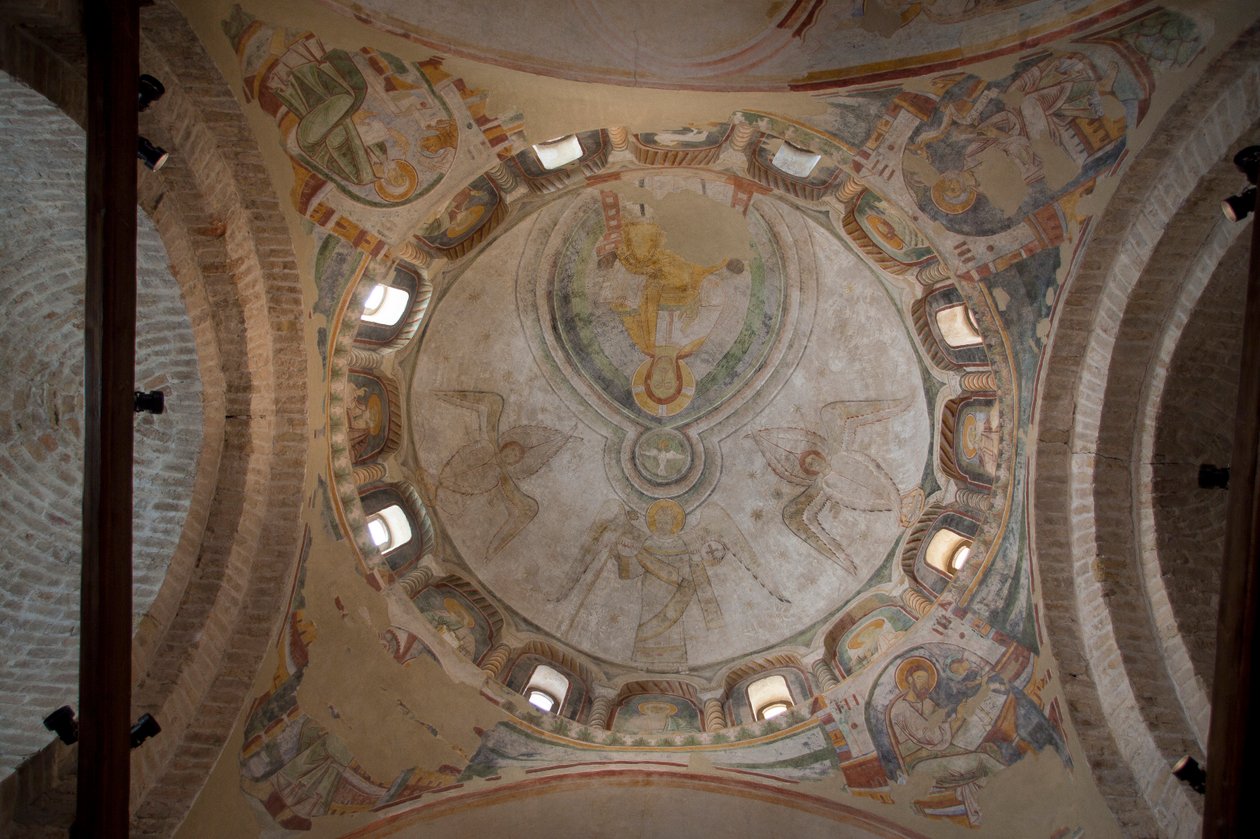 Pohled na fresku v Baptisteriu, katedrála svatého Štěpána, Concordia Saggitaria, provincie Benátky, Veneto, Itálie (foto) od Unbekannter Künstler