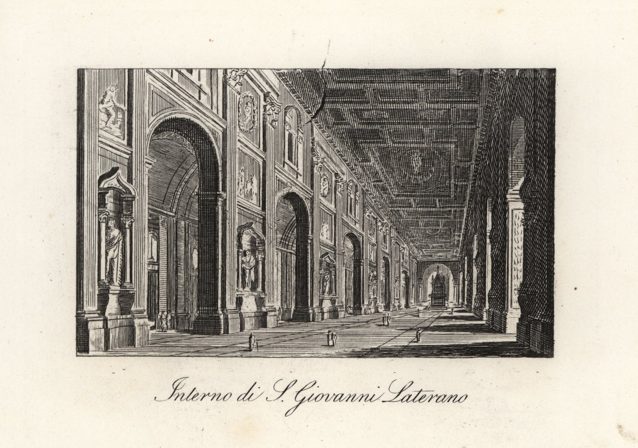 Pohled na interiér archbaziliky sv. Jana Lateránského, S. Giovanni Laterano, Řím od Unbekannt