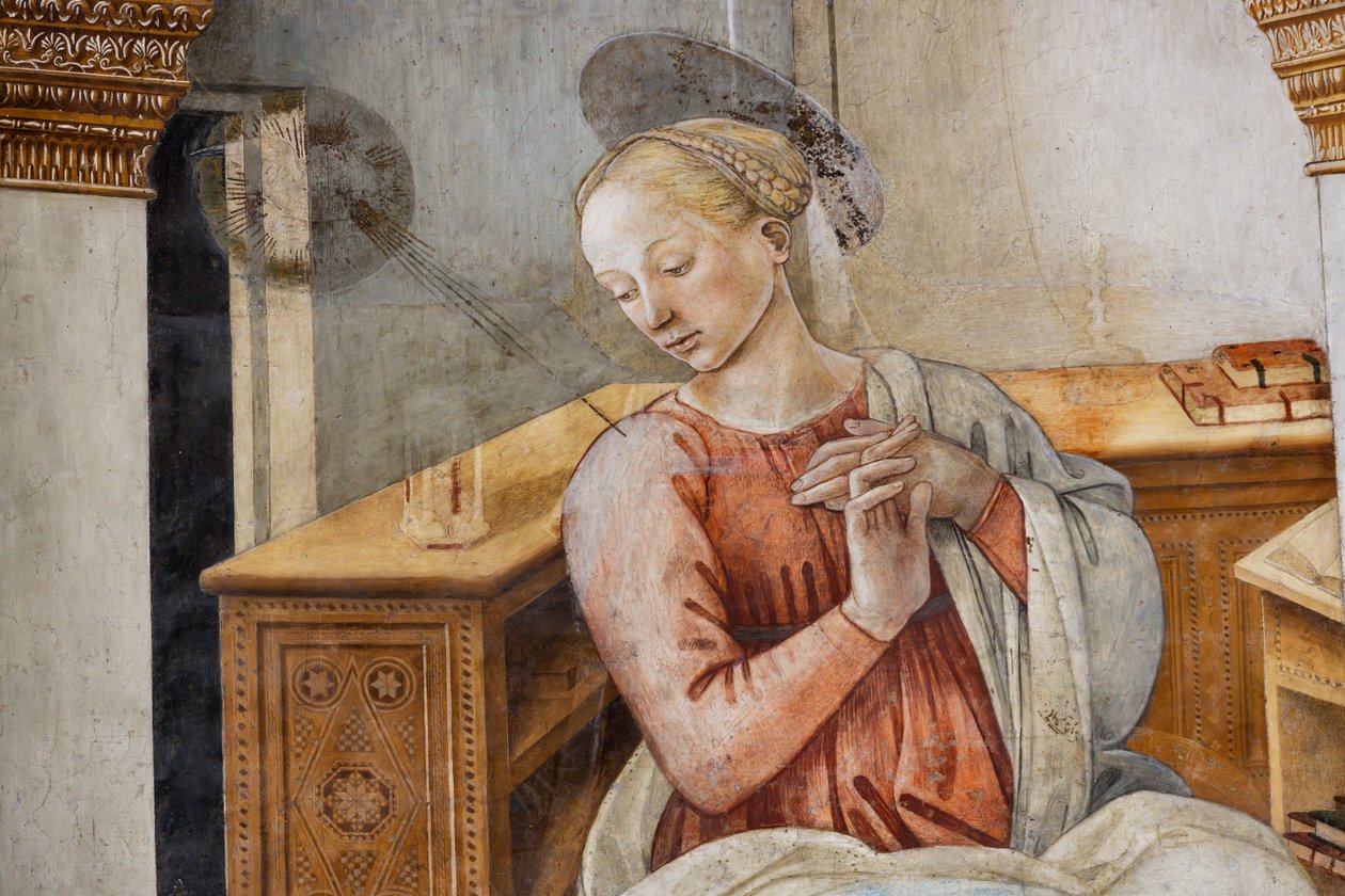 Panna Maria, detail Zvěstování od Unbekannter Künstler