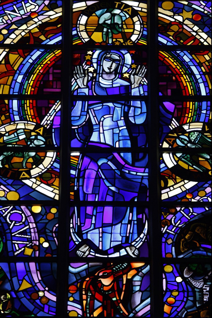 Vitráže Panny Marie v kostele Notre-Dame-de-la-Trinite od Louis Barillet & Jean Le Chevallier, Blois, Francie od Unbekannt