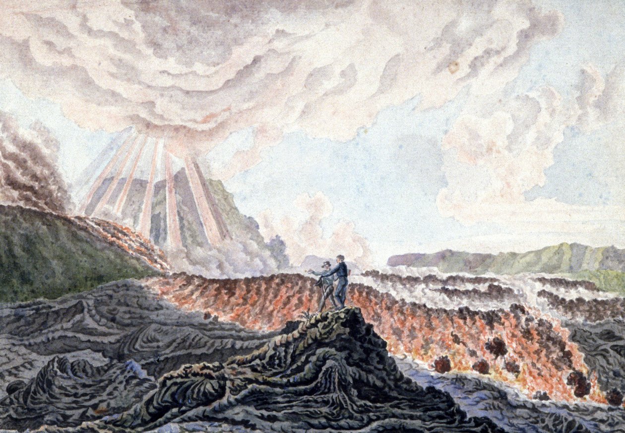 Vokanická erupce Piton de la Fournaise, ostrov Réunion od Unbekannter Künstler
