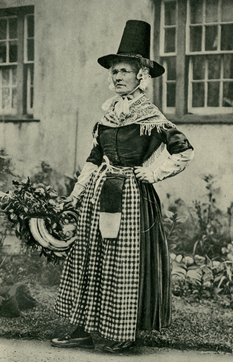 Wales. Vznešená stará velšská dáma, oddaná národnímu kroji. 1920 od Unbekannt