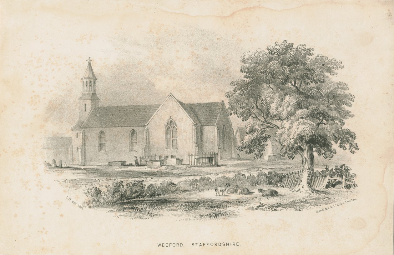 Weeford Church: litografie, 1841 od Unbekannt