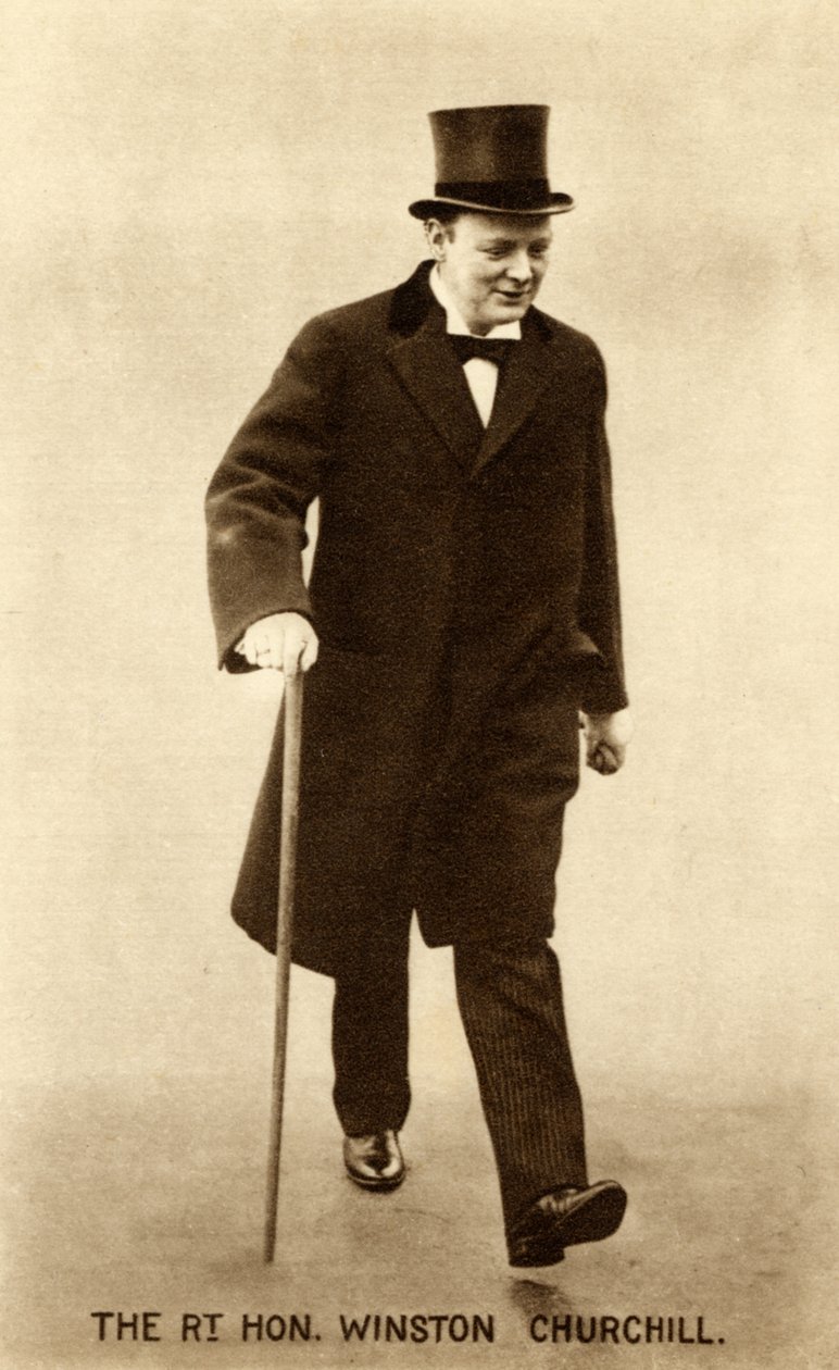 Winston Churchill navštíví v pondělí 26. 1914 premiéra Herberta Henryho Asquitha (černobílá fotografie) od Unbekannter Künstler