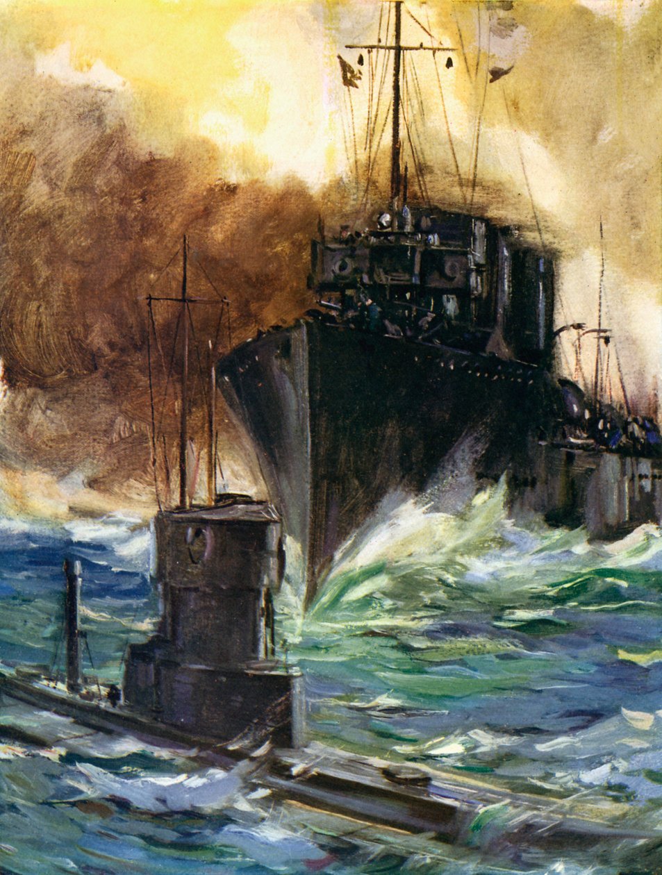 První světová válka - H.M.S. Badger od Unbekannter Künstler