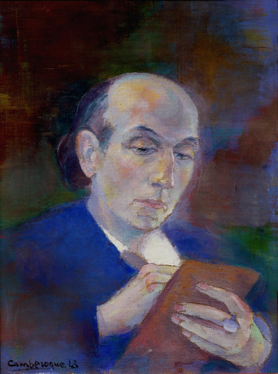 Spisovatel a básník Joe Bousquet (1897-1950) ve svém pokoji v Carcassonne (Aude). Básník je reprezentativní psaní, ležící v posteli. Portrét Jean Camberoque (1917-2001) od Unbekannter Künstler
