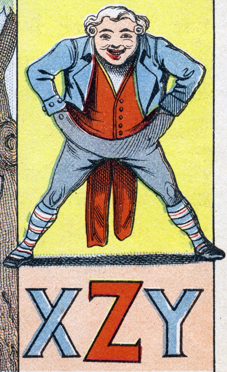 písmen XZY. Rytina v "ABC Les Images en Alphabet". Epinální zobrazování. Pellerin a Cie, tiskárna-nakladatel, Epinal, konec 19. století, kolem roku 1890. 10 stran. Rozměr: 19,5 x 13,5 cm od Unbekannt