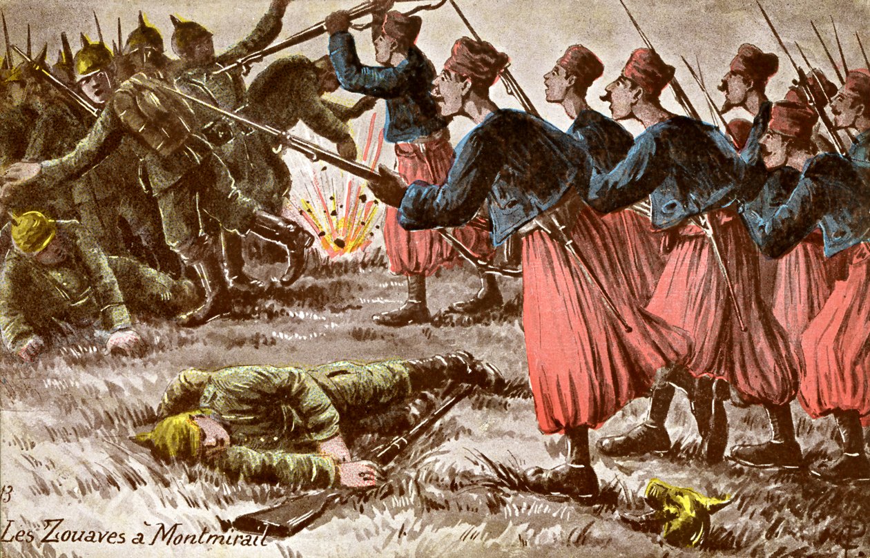 Zouave u Montmirail na západní frontě od Unbekannter Künstler