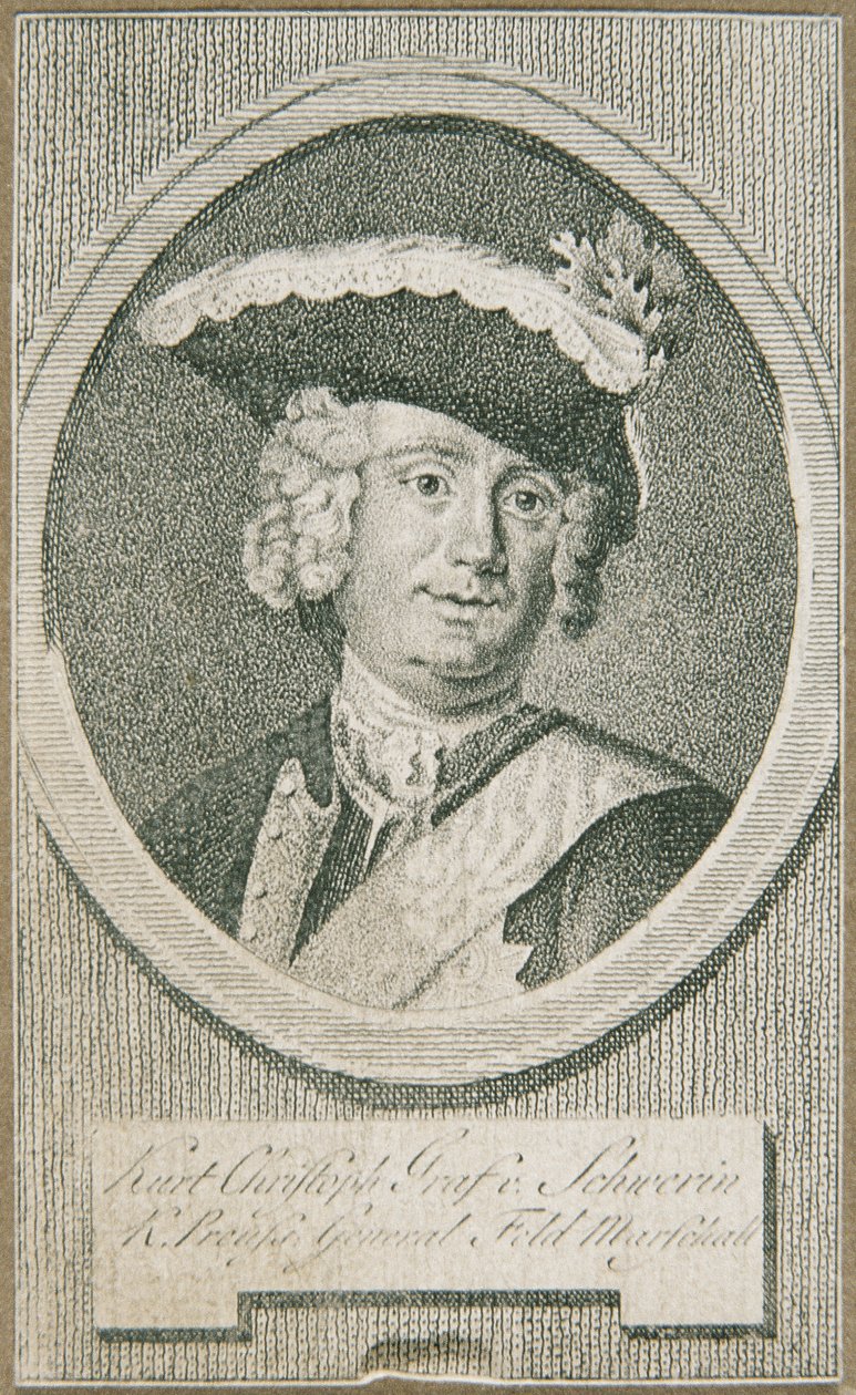 Pruský polní maršál Kurt Christoph Graf von Schwerin od Unbekannter Stecher