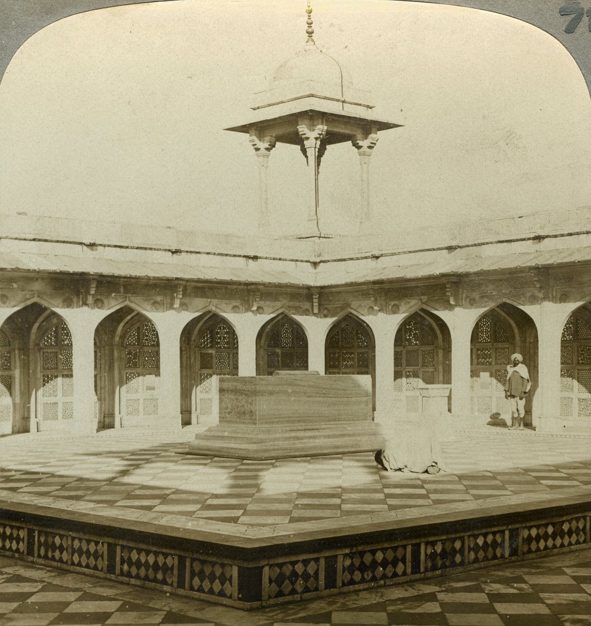Akbarova hrobka, Sikandra, Uttar Pradesh, Indie, 1900. od Underwood and Underwood