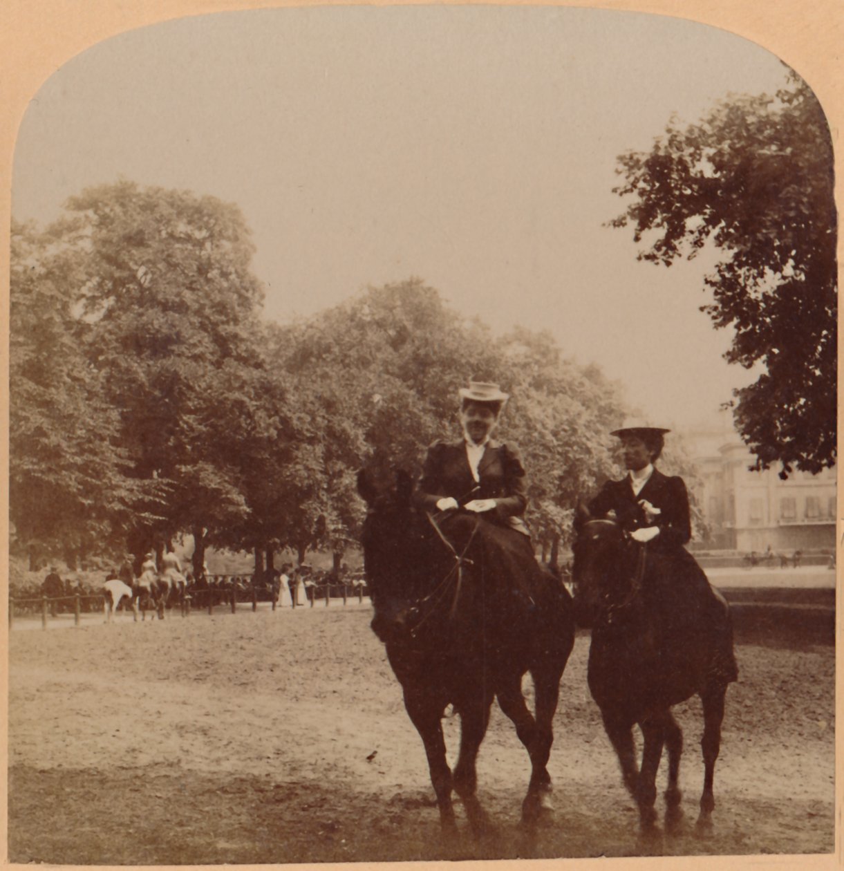 An Early Morning Ride, Rotten Row, Hyde Park, Londýn, Anglie, 1896. od Underwood and Underwood