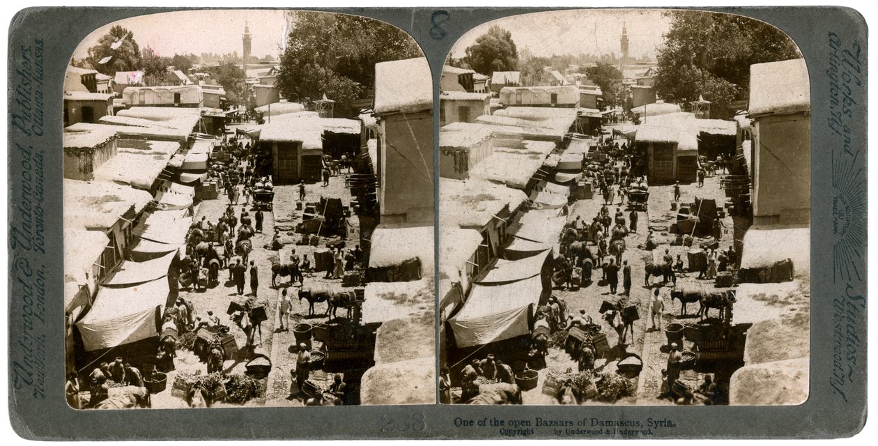 Otevřený bazar v Damašku v Sýrii, 1900. od Underwood and Underwood