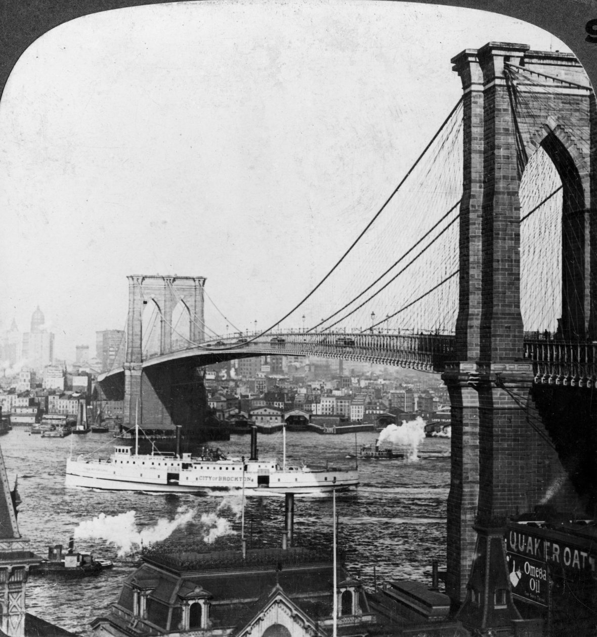Brooklyn Bridge, New York, USA, počátek 20. století. od Underwood and Underwood