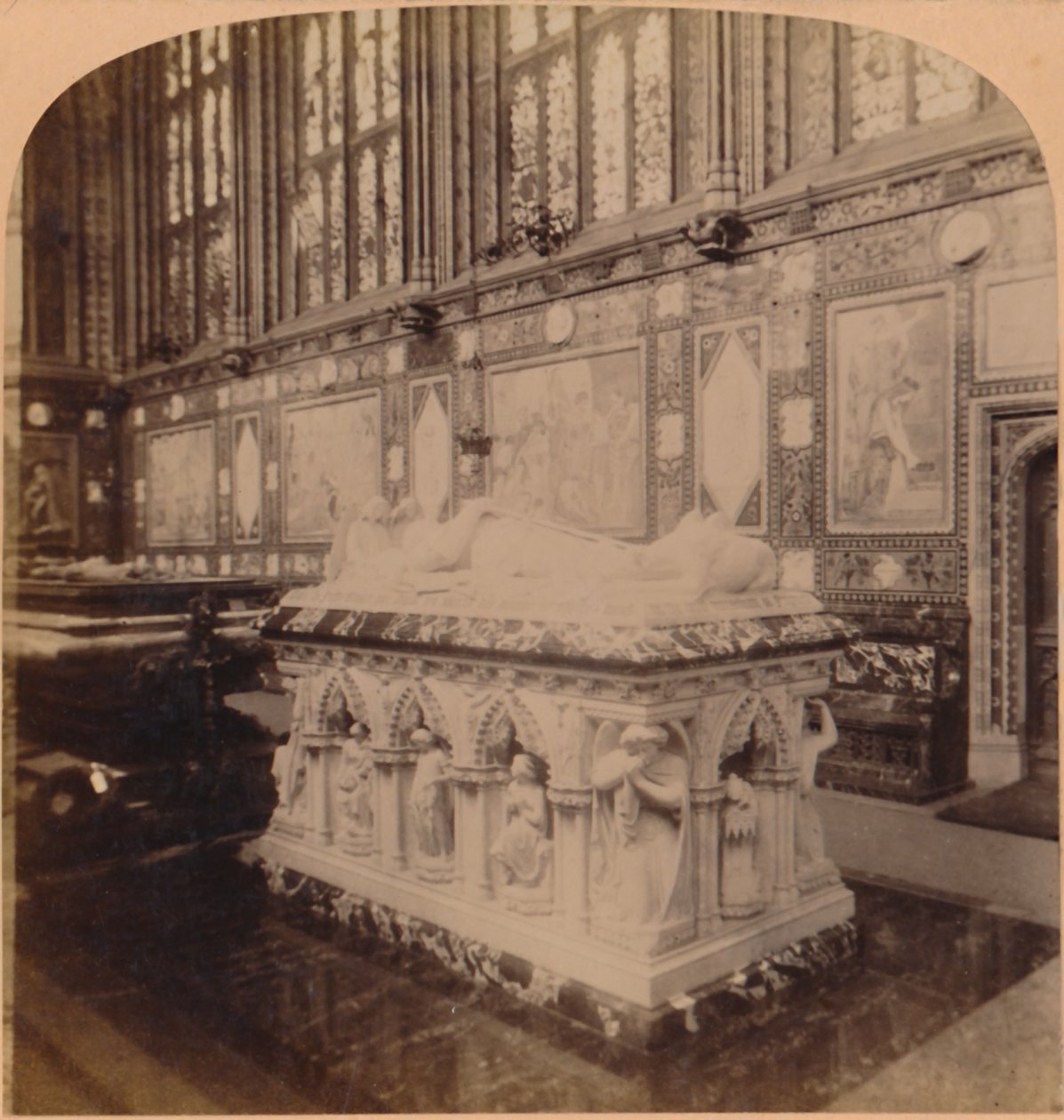 Cenotaph Prince Consort, v Albert Memorial Chapel, Windsor, Anglie, 1900. od Underwood and Underwood