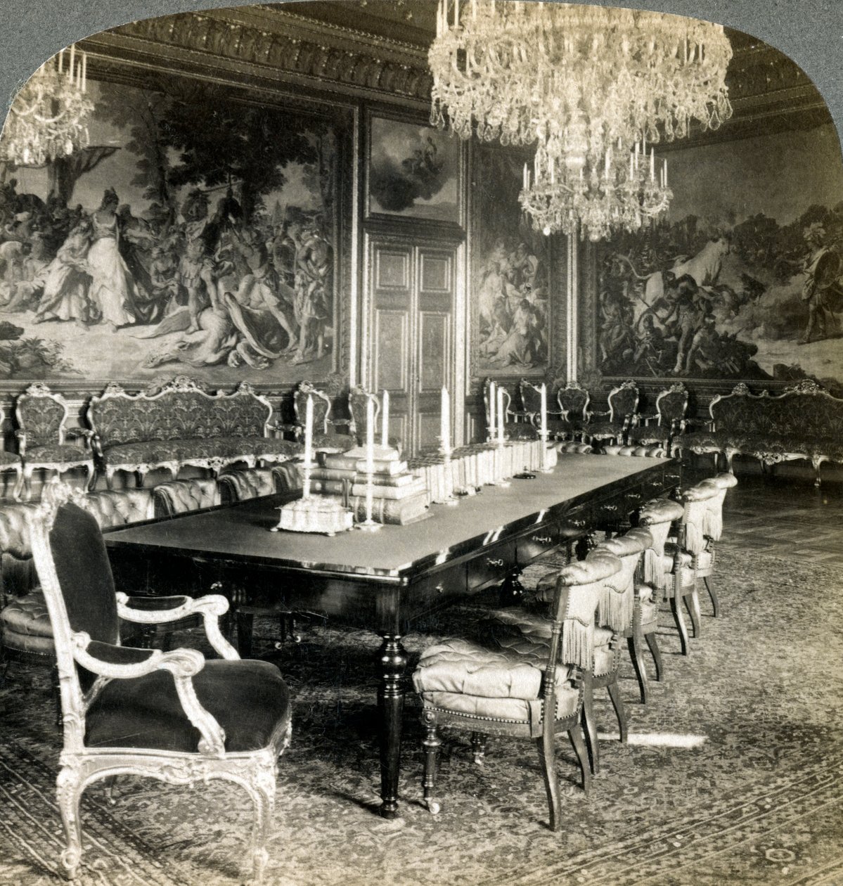 Radní sál krále Oscara II, královský palác, Stockholm, Švédsko. od Underwood and Underwood