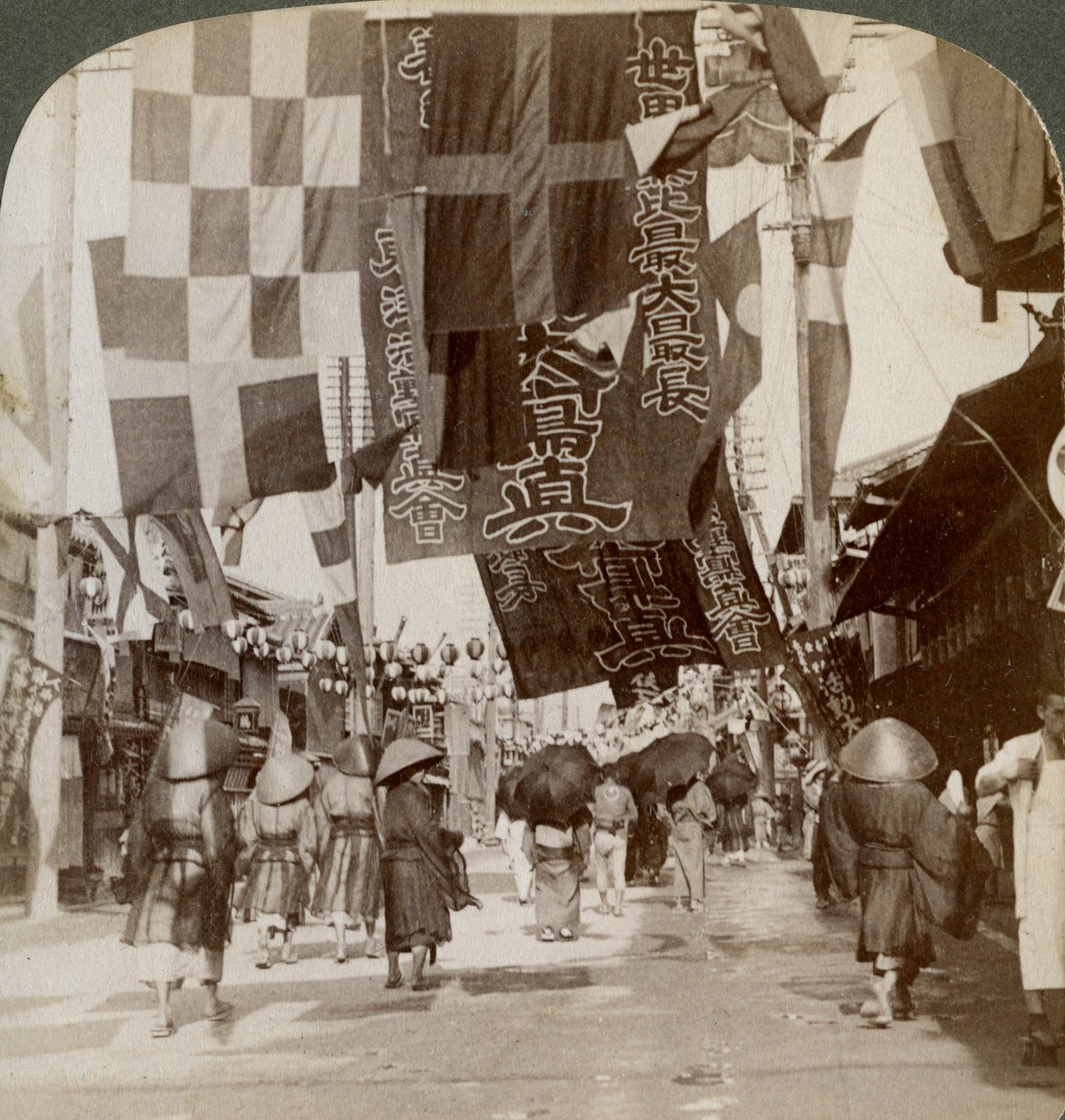 Dotombori, neboli divadelní ulice, Osaka, Japonsko, 1904 od Underwood and Underwood