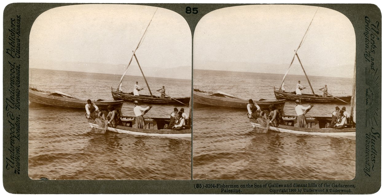 Rybáři na Galilejském jezeře, Palestina, 1900. od Underwood and Underwood