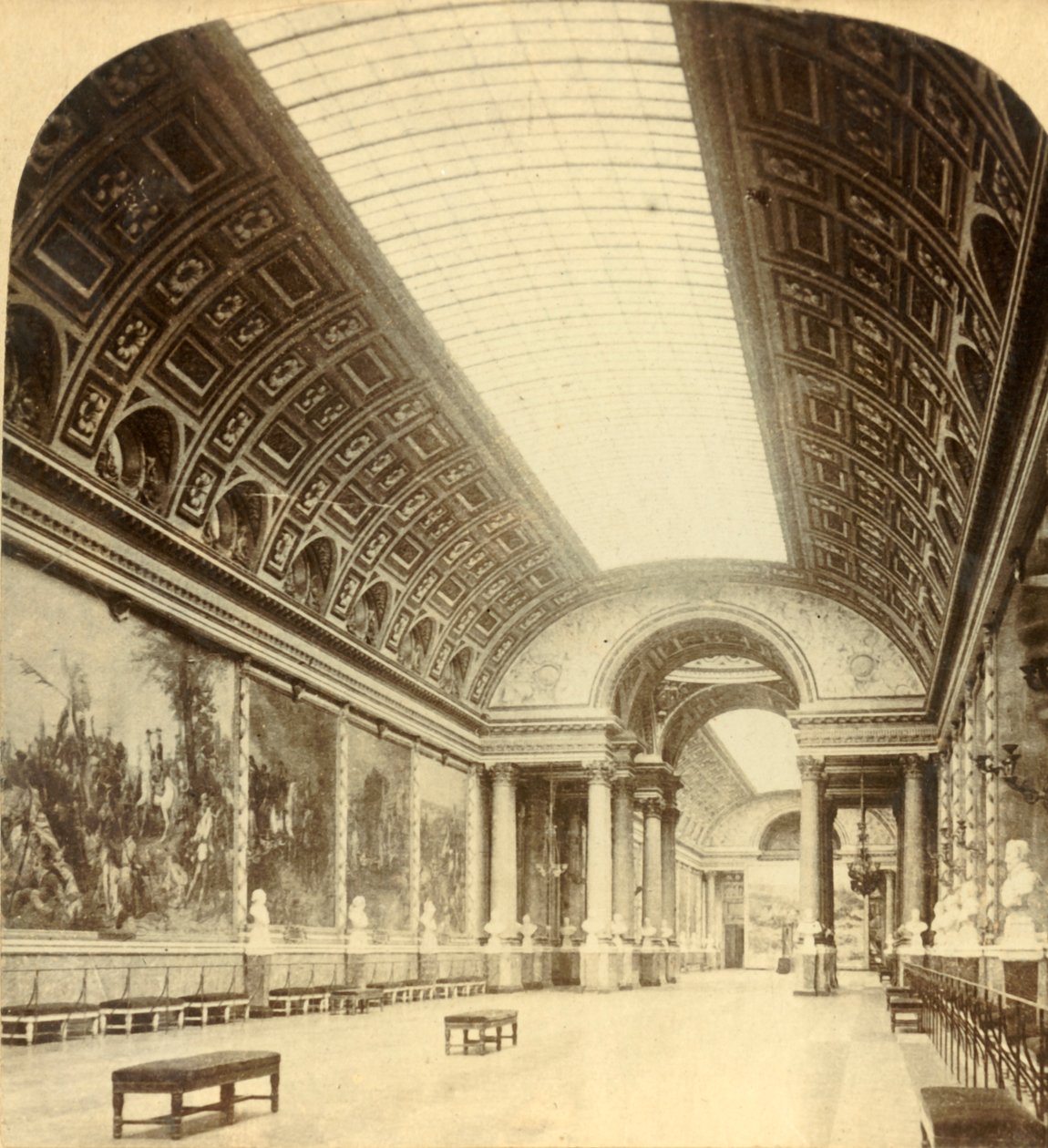 Galerie bitev, Versailles, c1900. od Underwood and Underwood