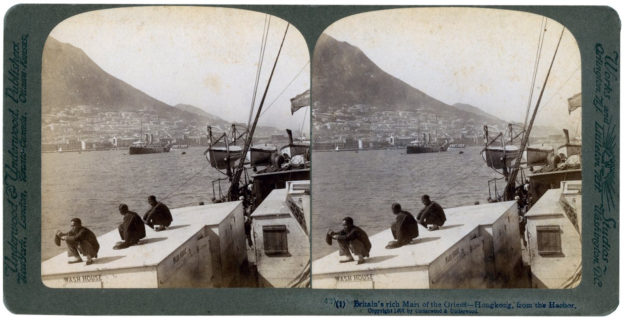 Hong Kong z přístavu, 1901 od Underwood and Underwood