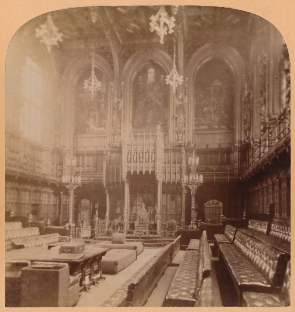 House of Lords, Houses of Parliament, Londýn, Anglie, 1900. od Underwood and Underwood