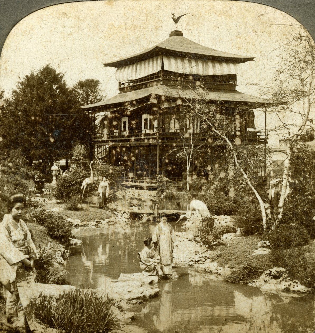 Japonská zahrada na světové výstavě, St Louis, Missouri, USA, 1904. od Underwood and Underwood