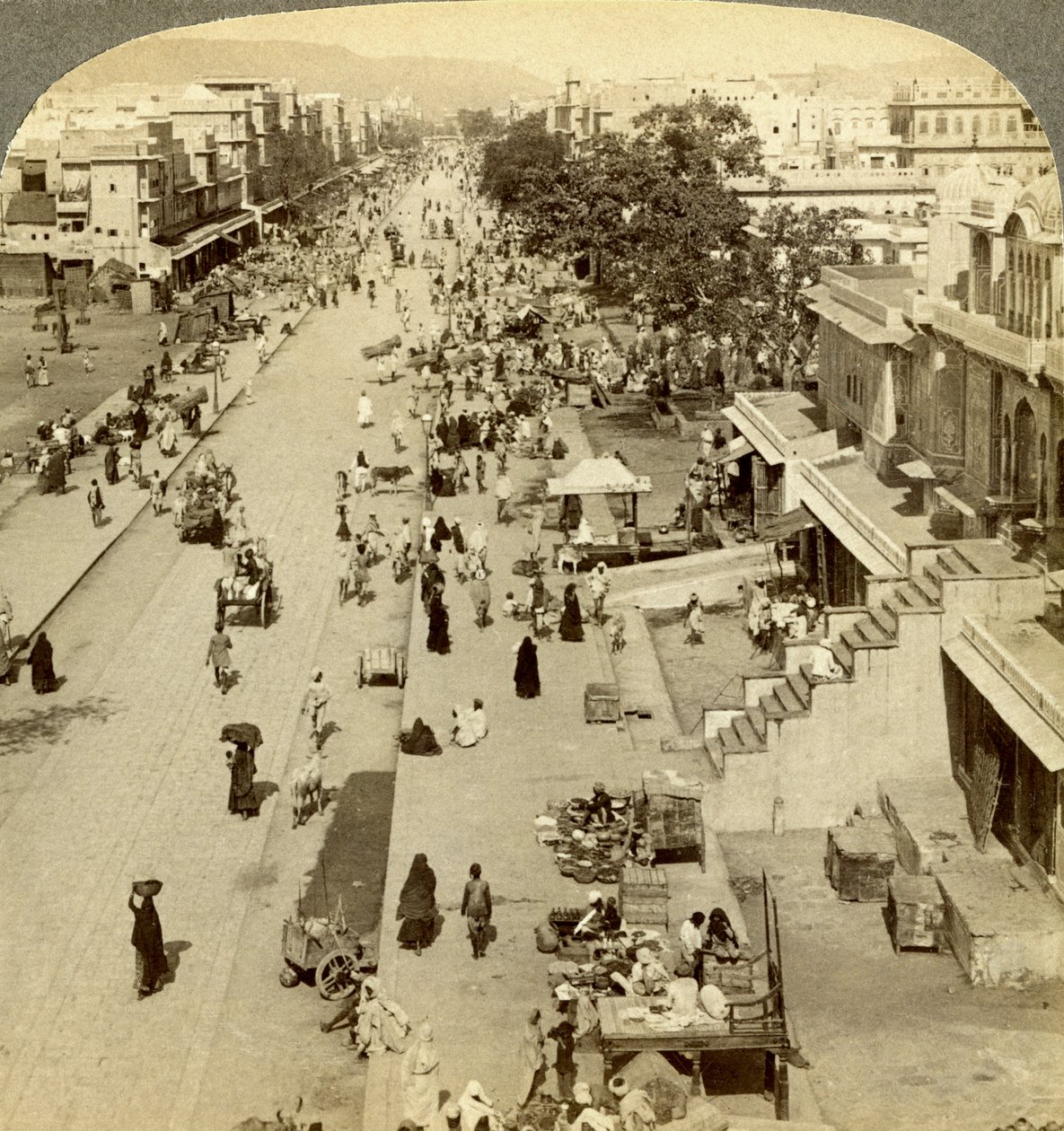Johri Bazaar, Jepore, Orissa, Indie. od Underwood and Underwood