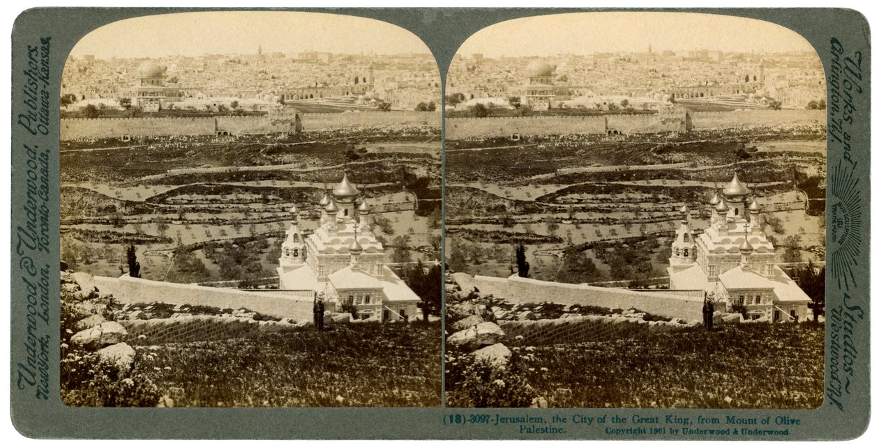 Jeruzalém, jak je vidět z Olivetské hory, Palestina, 1901. od Underwood and Underwood