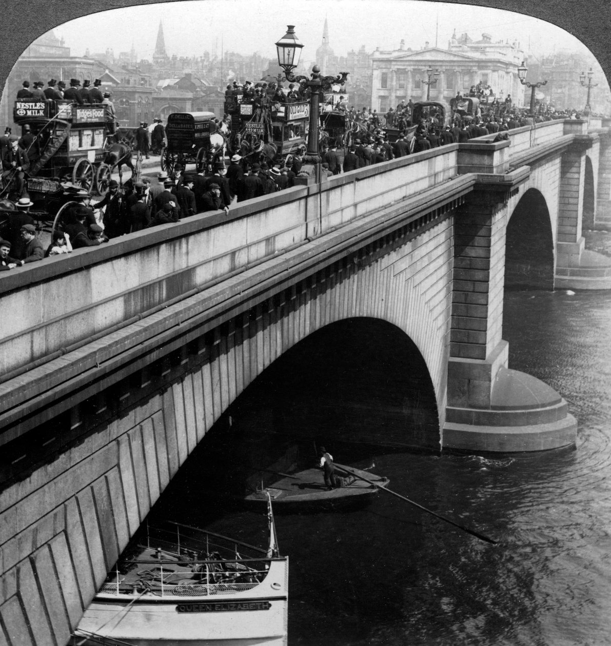 London Bridge, Londýn, c konec 19. století. od Underwood and Underwood