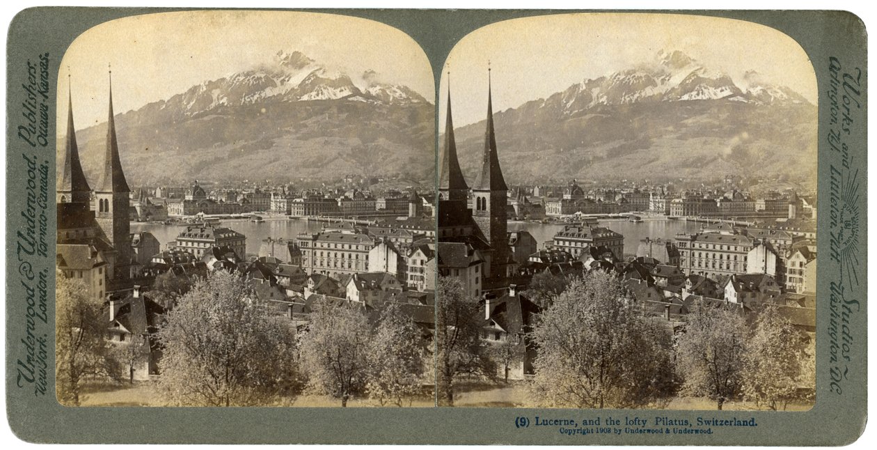 Lucern a hora Pilatus, Švýcarsko, 1903. od Underwood and Underwood