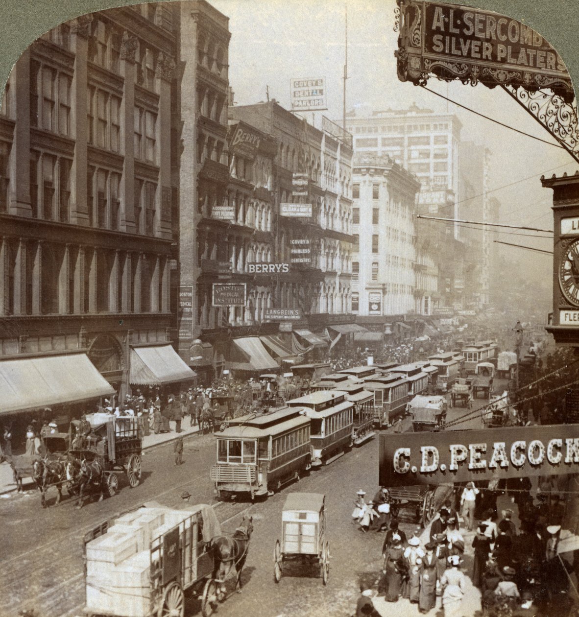 State Street, Chicago, Illinois, USA, 1908 od Underwood and Underwood