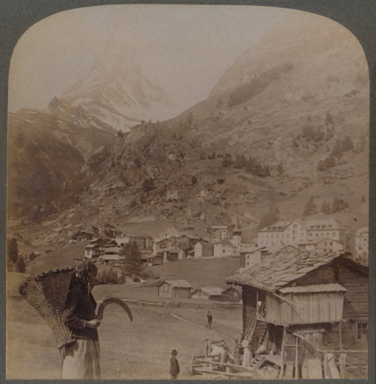 Alpine Spirit Sanctuary - okouzlující Zermatt a Matterhorn Švýcarsko, 1901. od Underwood and Underwood
