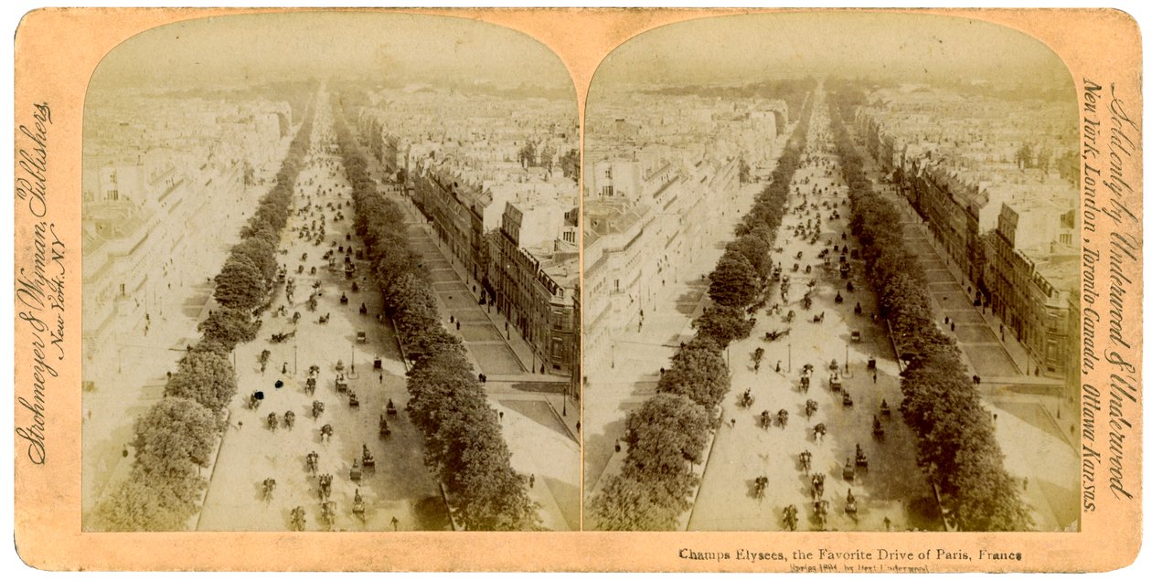 Champs Elysees, Paříž, Francie, 1894. od Underwood and Underwood