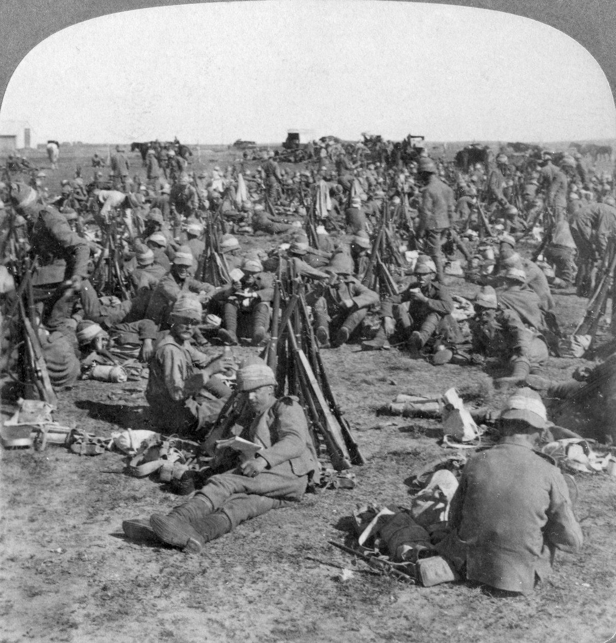 The Coldstream Company na velké kampani Transvaal, Jižní Afrika, Búrská válka, 1900 od Underwood and Underwood