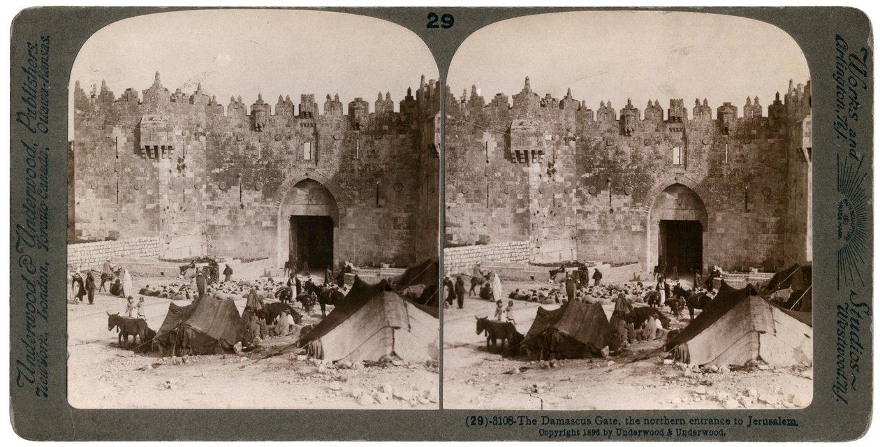 Damašková brána, severní vstup do Jeruzaléma, Palestina, 1896. od Underwood and Underwood
