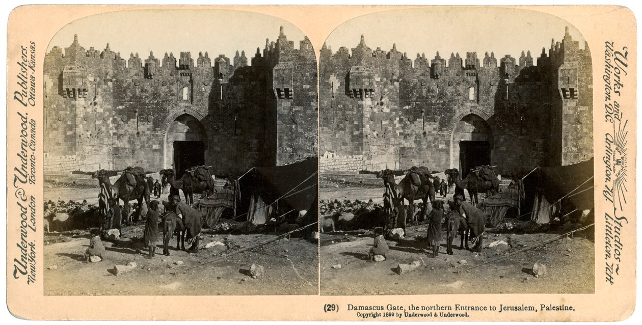 Damašková brána, severní vchod do Jeruzaléma, Palestina, 1899. od Underwood and Underwood