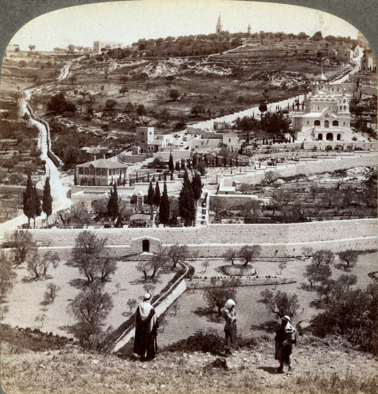 Getsemanská zahrada a Olivová hora, Palestina, 1908. od Underwood and Underwood