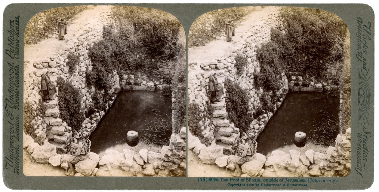Pool of Siloam, mimo Jeruzalém, Palestina, 1900. od Underwood and Underwood