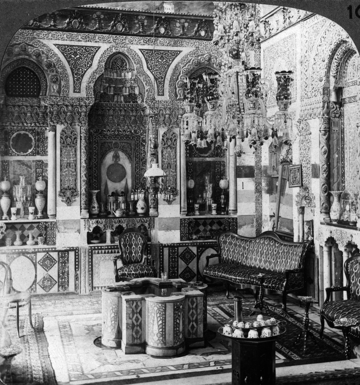 Přijímací místnost paši, Damašek, Sýrie, 1905. od Underwood and Underwood