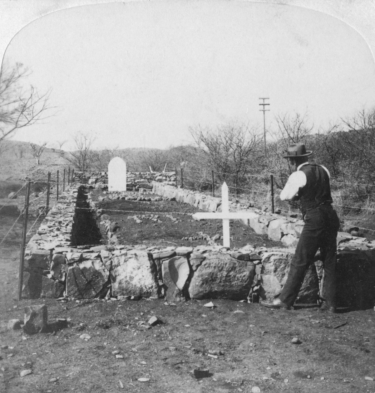 Kde leží padlí hrdinové, úpatí Harts Hill, Colenso, Jižní Afrika, Búrská válka, 1901 od Underwood and Underwood