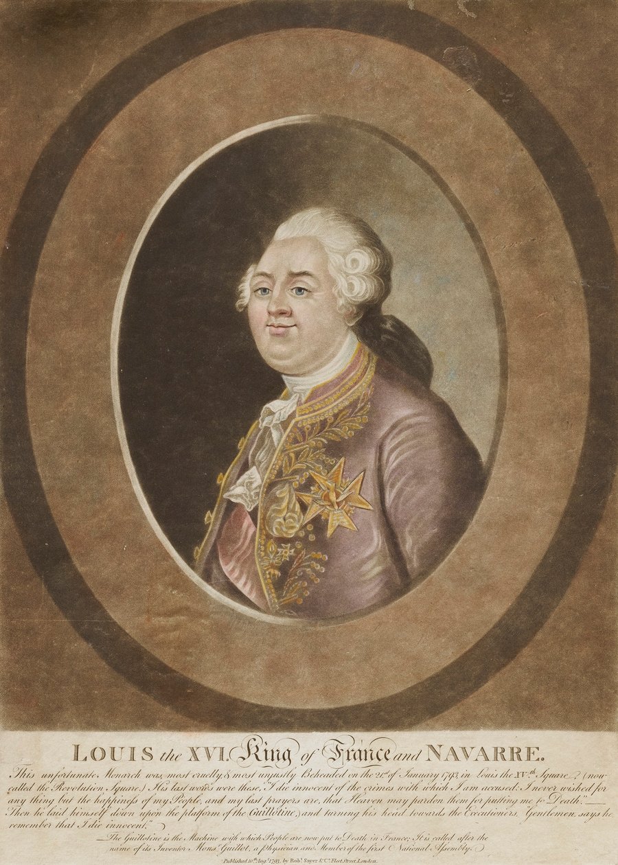 Ludvík XVI, francouzský a navarrský král od Unidentified
