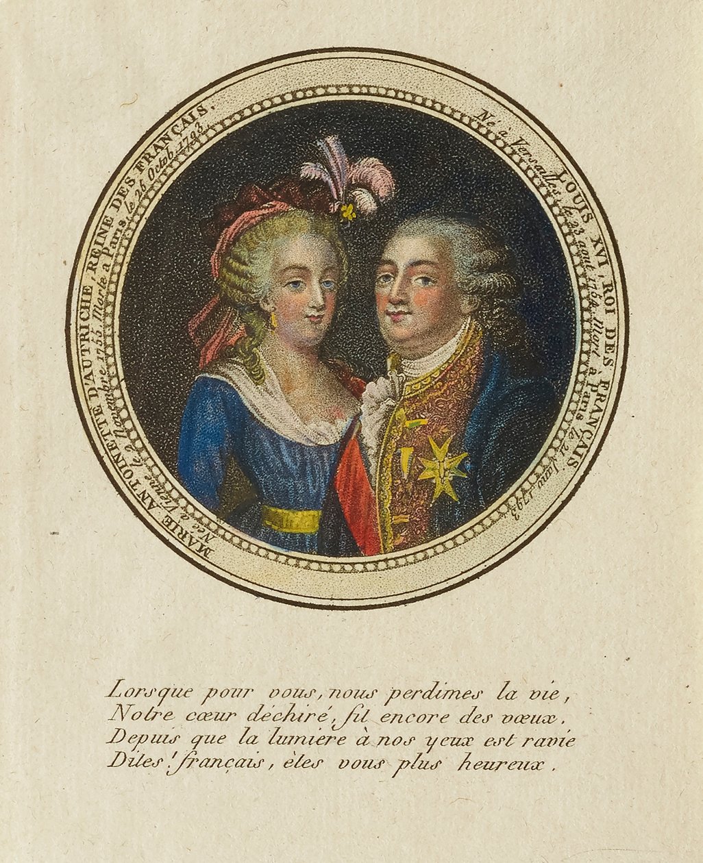 Marie Antoinetta Rakouská, francouzská královna; Ludvík XVI., francouzský král od Unidentified