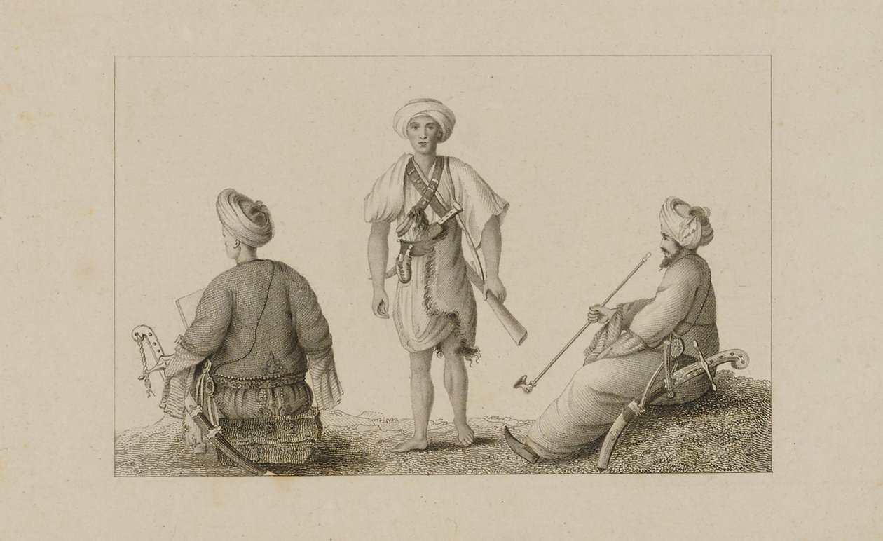 Tři muži v turbanech od Unidentified