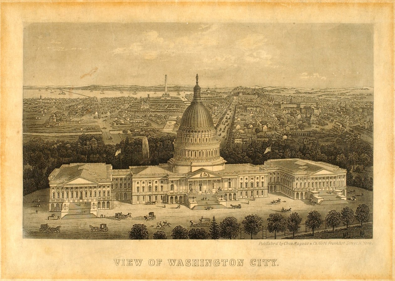 Pohled na město Washington od Unidentified